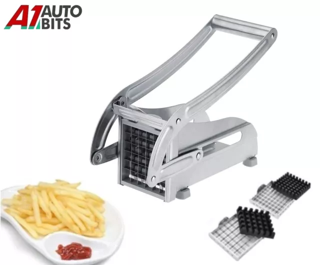 Potato Chipper Chip Chopper Cutter Slicer Maker & 2 Steel Edges 🍟 French Fries