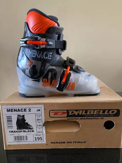 Dalbello Menace 2 Ski Boots Excellent Condition Size 195 Mondo/12.5 Kids 2017 Yr