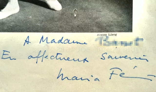 Autographe de Maria Férès 1952 sur Programme Orphée-Gluck