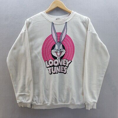 LOONEY TUNES Sweatshirt 12-14 yrs White Pink Big Bugs Bunny Graphic Pullover H&M