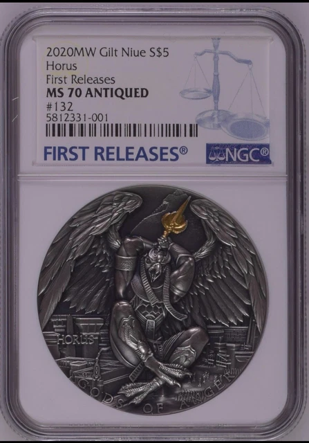 NGC MS70 FR Niue 2020 HORUS Gods of Anger 2oz silver coin High Reilef