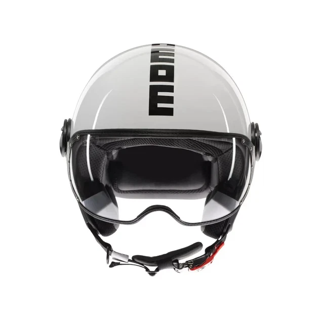 Casque Moto Ouvert Style Jet Bandit - Blanc Et Noir Brillant, Visière Incluse, Non Homologué