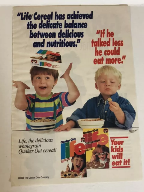 1994 Life Quaker Oats Print Ad Advertisement pa7