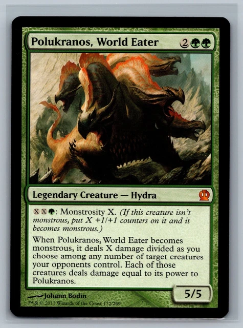 Polukranos World Eater 1x FOIL THS MTG Theros Mythic MINT green Polukranos World Eater 1x FOIL THS MTG Theros Mythic MINT green