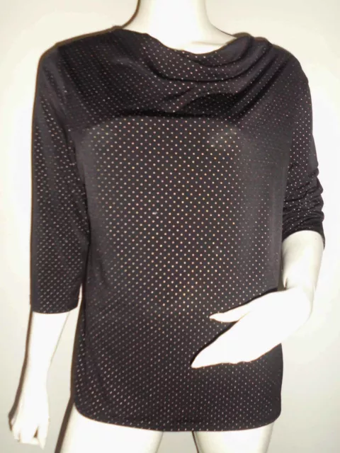 Blouse Noir Chic Habiller C&A Femme Motif A Pois Or/Noir T: M