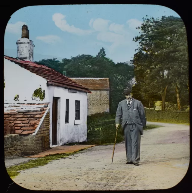 ANTIKE magische Laterne Rutsche BÄUER GIBSONS ERNTE THANKSGIVING NR. 13 C1890 FOTO