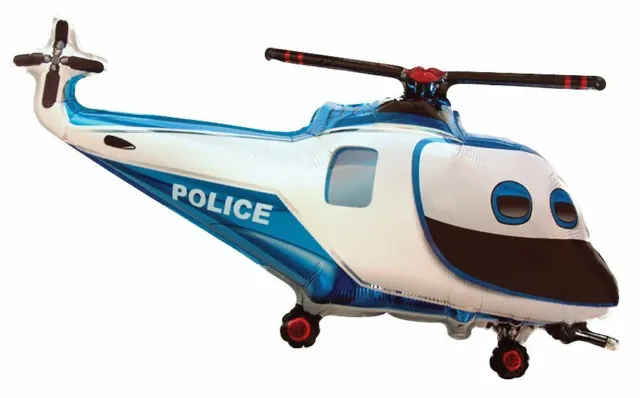 Polizei Helikopter 70 cm Luftballons Folienballon Geburtstag Figur deko xxl