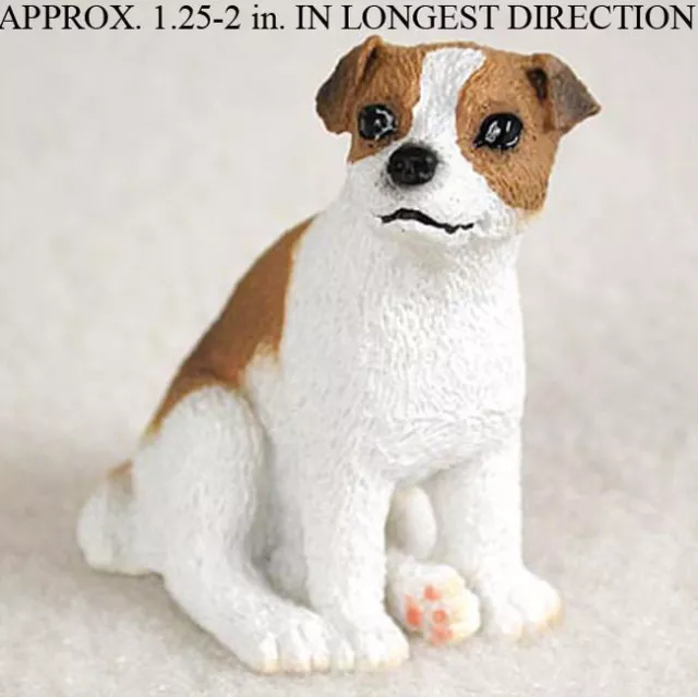 Jack Russell Terrier Mini Hand Painted Figurine Brwn/Wht Smooth