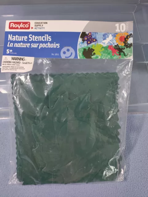 Nuevo Juego De 10 Plantillas Selladas Roylco Naturaleza De Actividad Verde #5615