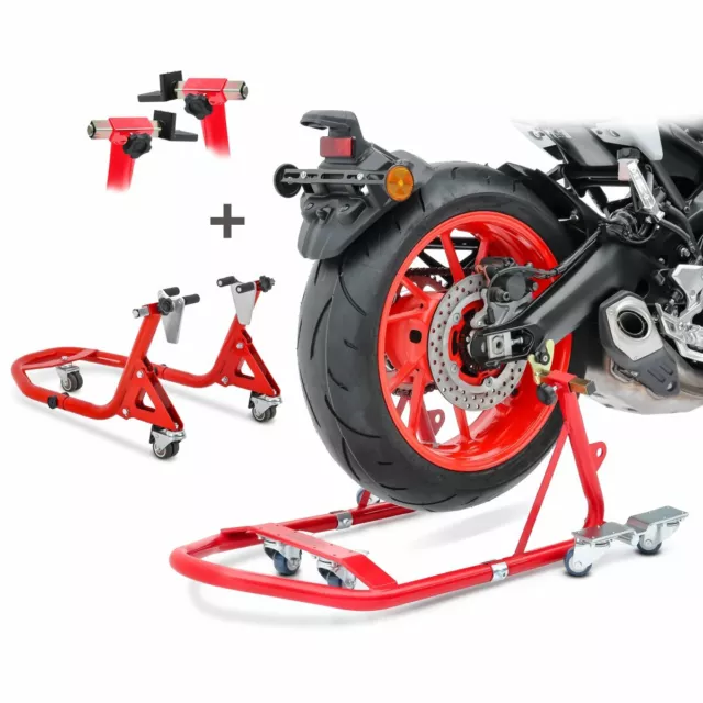 Set Montageständer hinten vorne für BMW S 1000 R / RR / XR VMR rot