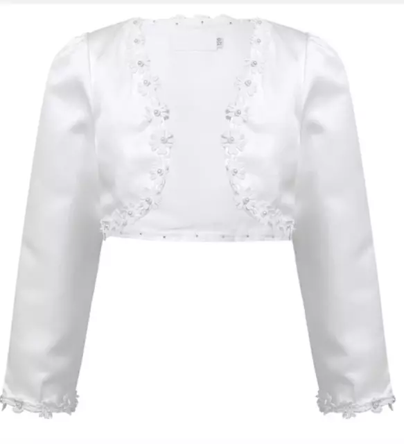 Mädchen Langarm Satin Blume Bolero