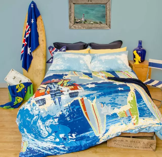 Australia Quilt Doona Duvet Cover Set Surfing Bedding Surf Beach Surfboard Ocean