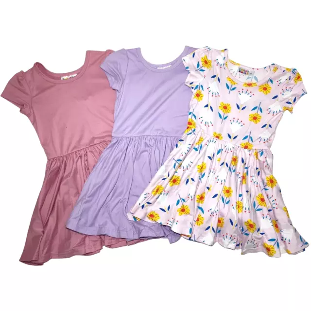 3 Dot Smile Girls Sz 2T Cap Sleeve Twirly Dress Lot Pink Purple Toddler NWT