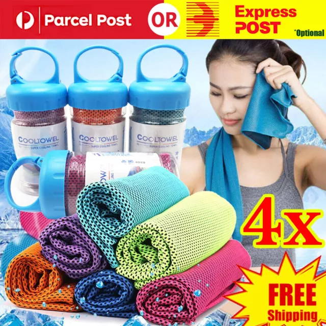 4X Instant Cooling Towel ICE Cold Cycling Jogging Gym Sports Outdoor Chilly Cool