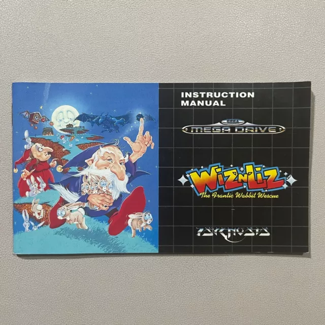 🕹️ Wiz'n'Liz (SEGA Megadrive PAL Manual only) ** No Game or Box **