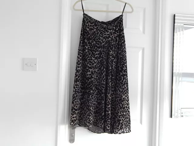 M&S Ladies Black Mix Animal Print Skirt Uk8 Eu34 Usa4