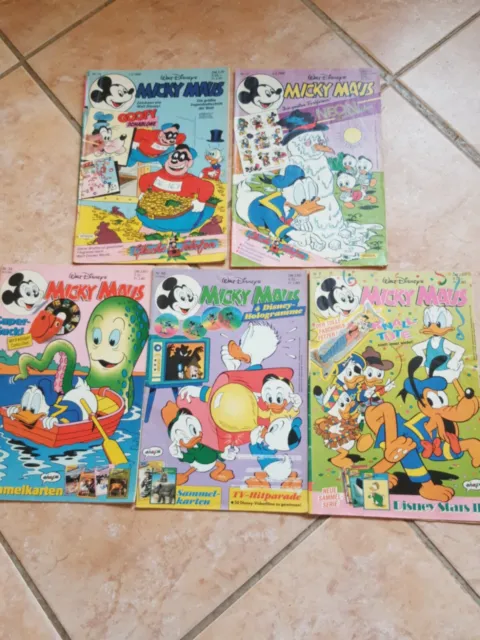 Micky Maus Walt Disneys 5 Hefte Nr. 10/11/34/46 von 1990 und 7 v. 1991 gebraucht