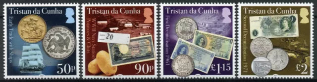 Tristan da Cunha Coins on Stamps 2021 MNH Decimilisation Banknotes Ships 4v Set