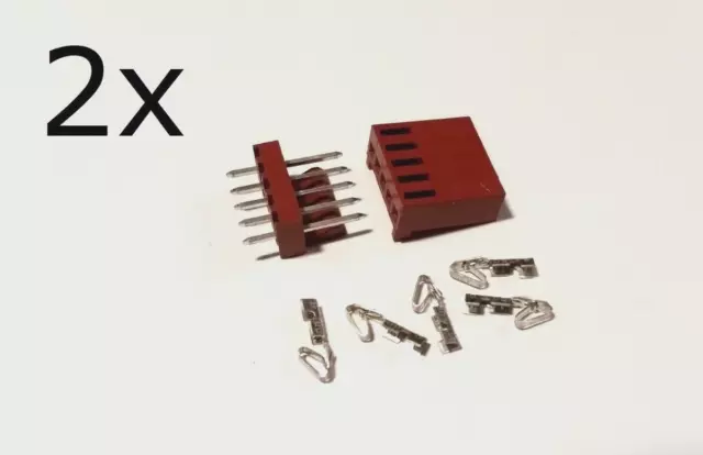 (2 Kits) 5-Pin Molex PCB Locking Header Connector Kit 22-26AWG 0.10" Pin Spacing