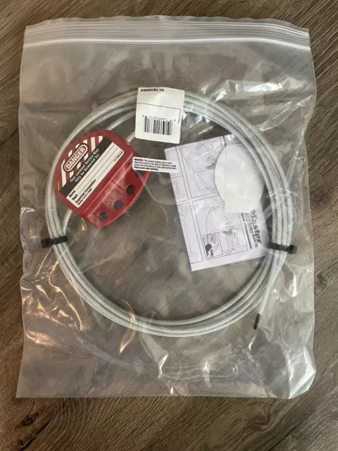 New-In-Bag Master Lock Safety Series S806CBL15FT Cable Lockout System
