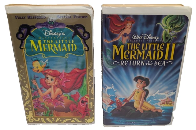 THE LITTLE MERMAID + II Return to the Sea VHS Clamshell Animated Disney ...