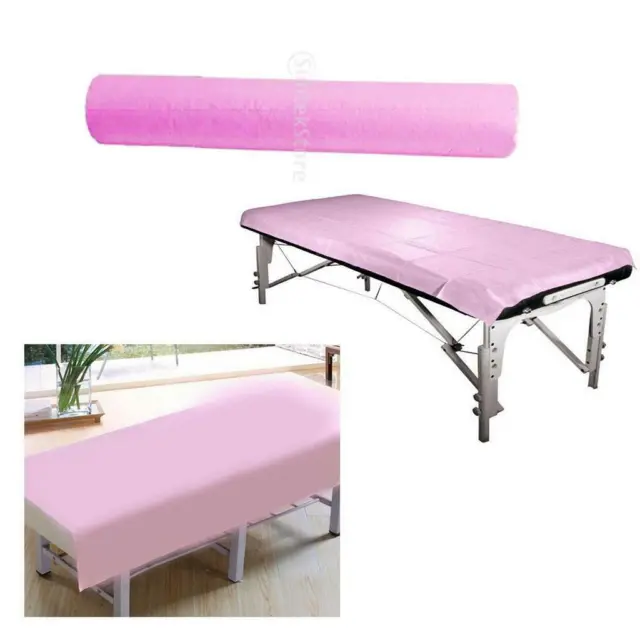 50Pcs/Roll Disposable Bed Sheets for Beauty & Massage Salons Nonwoven Pink