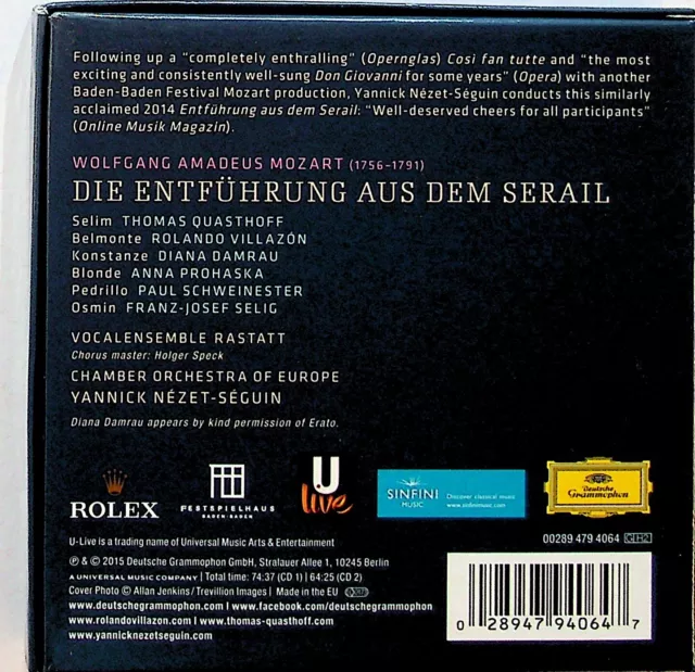 Mozart: Die Entfuhrung Aus Dem Serail 2-CD NEZET-SEGUIN, Diana Damrau/Prohaska 3