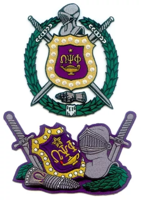 OMEGA PSI PHI Shield - Armor - Patch Set (5" - 6") Emblems crest