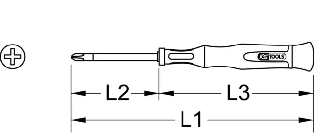 KS TOOLS Feinmechanik-Schraubendreher, PH00 x 2,0 mm 2