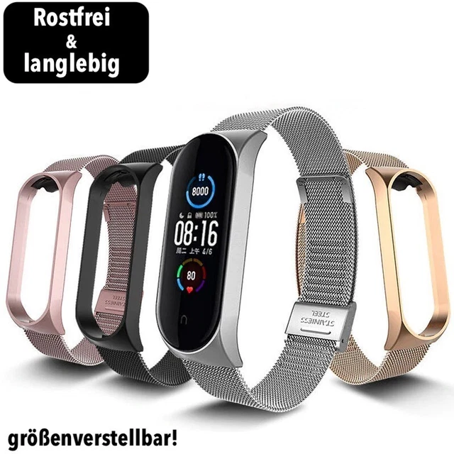 ARMBAND FÜR XIAOMI Mi Band 3 4 5 Edelstahl Fitness Tracker Smartwatch