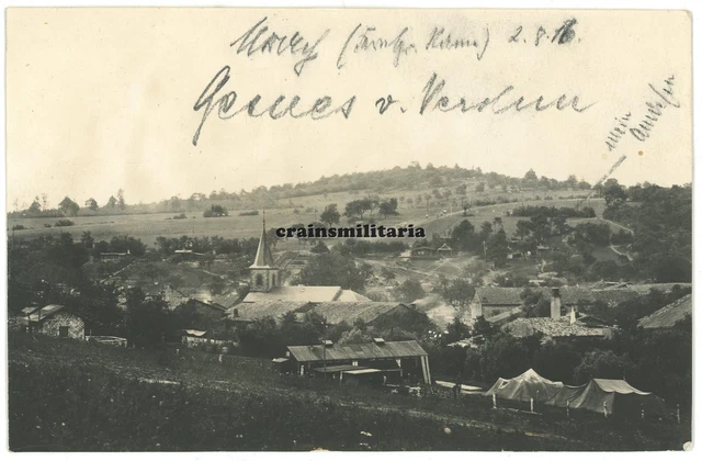 ORIG. FOTO PANORAMA Biwak Soldaten b. Kirche GESNESENARGONNE