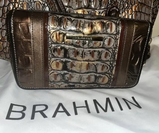 Brahmin Small Lena Fall Tortoise Melbourne Handbag Strap Wallet & Dustcover Lknw 3