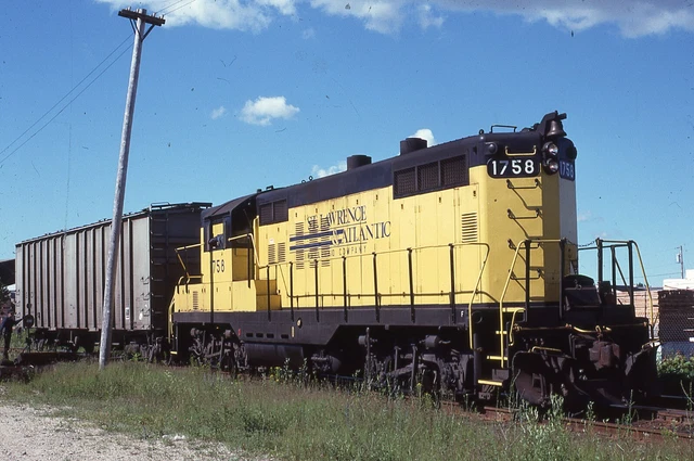 Duplicate Train Slide  St Lawrence Atlantic  GP-9 #1758  07/1960 Danville