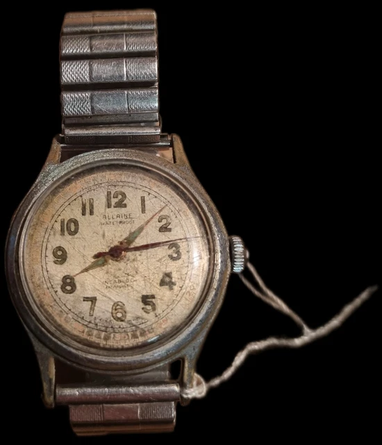 Montre Vintage Fedex Homme/femme, Boîtier Plaqué Or, Bracelet Cuir, Non Fonctionnelle (P246)