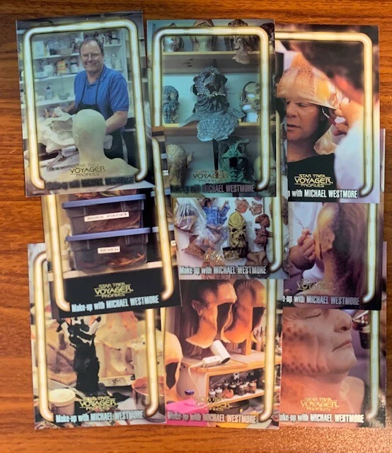 1998 Skybox Star Trek Voyager Profiles Make-Up with Michael Westmore 9 Card Set