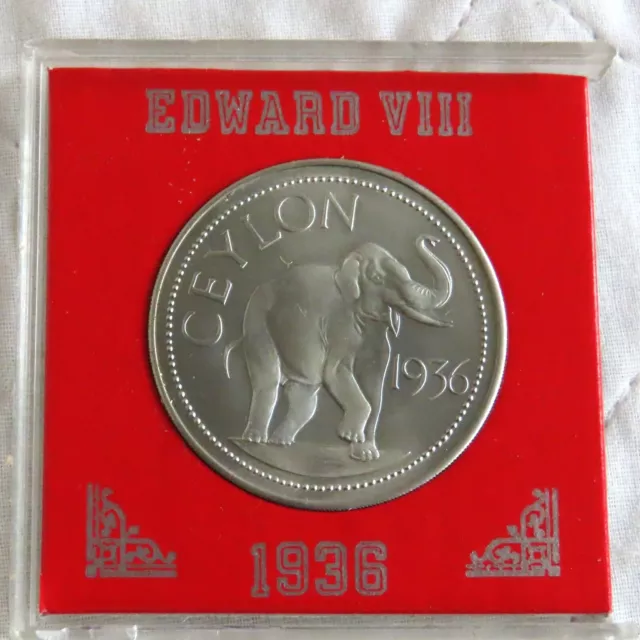 CEYLON 1936 EDWARD VIII PROOF PATTERN MILLED EDGE CROWN - cased