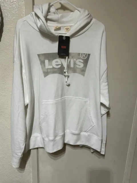 Levi's Women's Pullover Hoodie Light Weight White Size 3X Comfy/COZY NWT