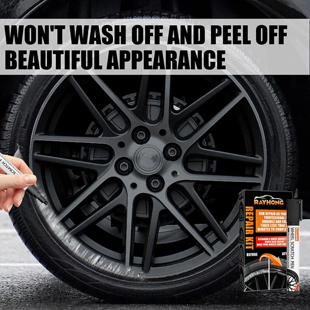Car DIY Alloy Wheel Repair Adhesive Kit General Purpose Black Paint Fix Tool-SA