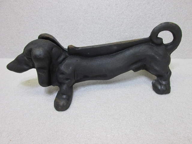 Antique Cast Iron Dachsund Boot Scraper - Door Stop