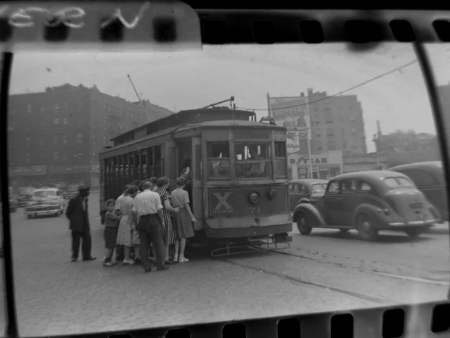 Great ORIG 1946 TARS Subway New York City NYC Trolley Film Photo Negative Bronx