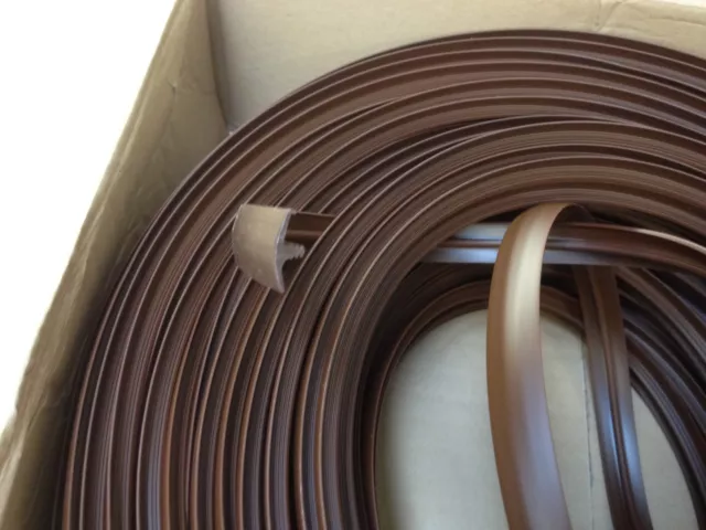 10 METRE BROWN 15mm T TRIM FURNITURE KNOCK ON EDGING FOR 15mm BOARD CAMPER ETC