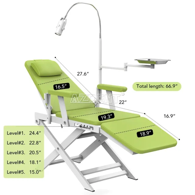 Dental Portable Chair Mobile Dental Folding Chair With LED Cold Light Sets 3