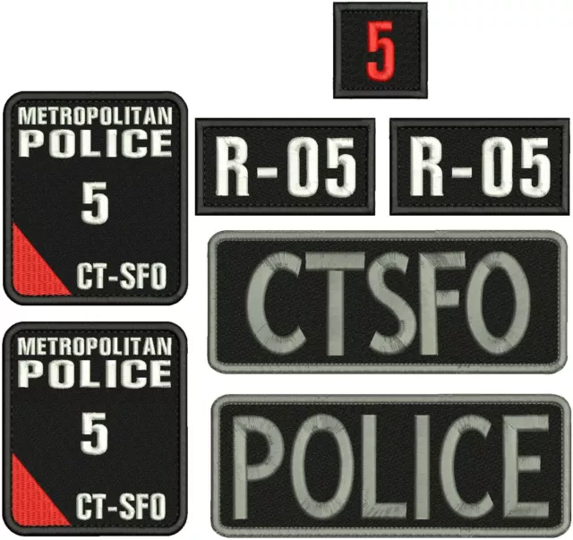 Police 10 CTSFO embroidery patches 4x4.5 with call signs Hook