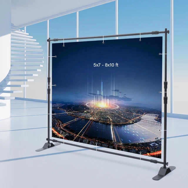 5x7-8x10FT Backdrop Banner Stand Banner Stand Set Height Adjustable Durable