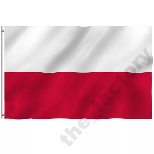 LARGE 5ft x 3ft Poland Polish Polska Flag Football Olympic Supporter Europe Fans