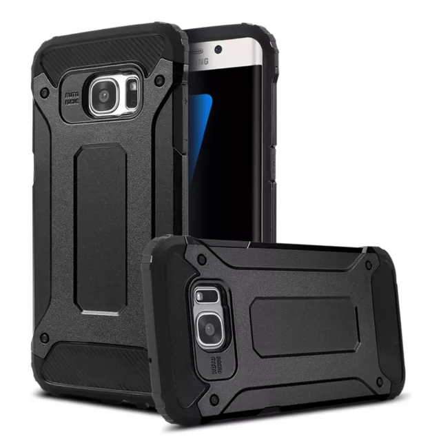 Luxe Noir Armure Étui Pour Samsung Galaxy S7 Coque Protecteur