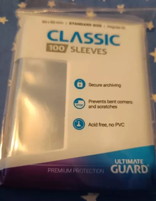 100 Pouches Classic Soft Sleeves Standard Transparent Ultimate Guard Poke MTG