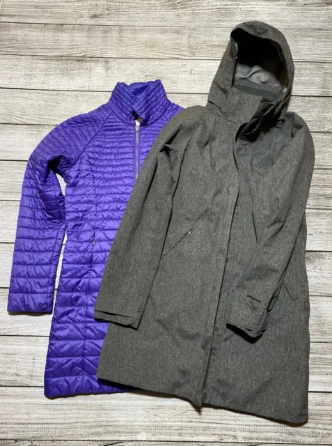 Patagonia Vosque 3-in-1 Parka Coat Jacket Grey Purple Liner Womens Size Small