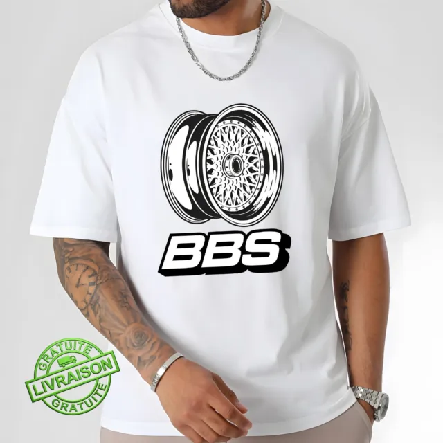 T-shirt BBS Édition Limitée - Blanc, Imprimé de Haute Qualité - Taille L