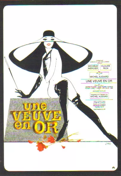Carte Postale - Une veuve en or (film cinéma affiche) illustration: Michel Landi